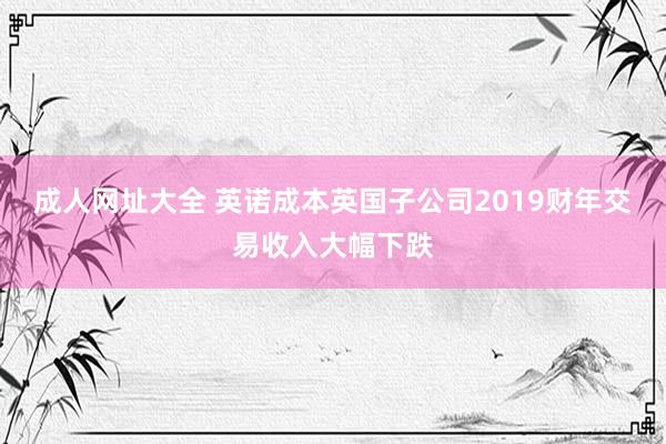 成人网址大全 英诺成本英国子公司2019财年交易收入大幅下跌