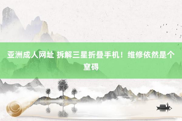 亚洲成人网址 拆解三星折叠手机！维修依然是个窒碍